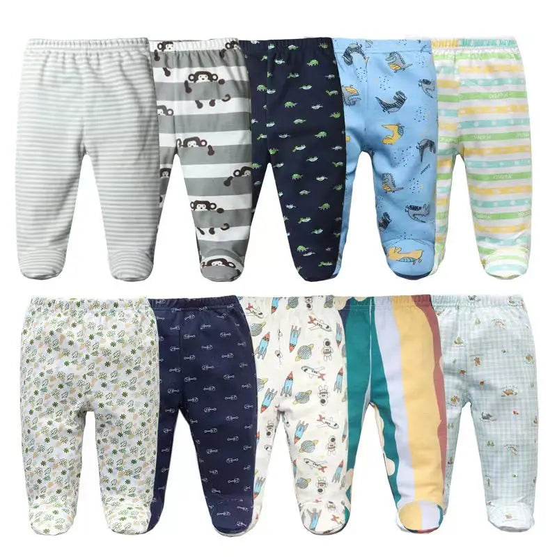 3-Pack Newborn Cotton Footed Pants