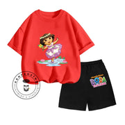 Cartoon Print Classic O-Neck Short Sleeve Tee