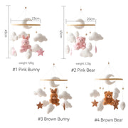 Wooden Crib Mobile Baby Bed Bell Rattle Toy