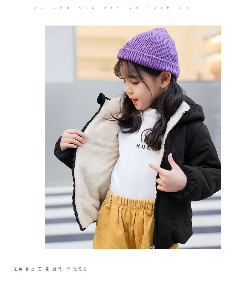 Lamb Wool & Velvet Thick Coat for Kids