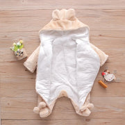 Adorable Plush Baby Hooded Romper