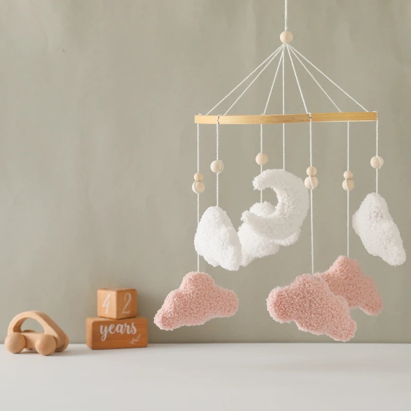 Wooden Crib Mobile Baby Bed Bell Rattle Toy