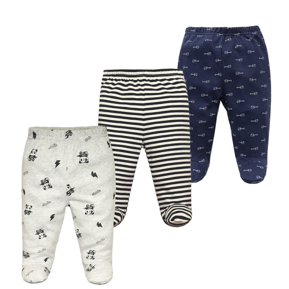 3-Pack Newborn Cotton Footed Pants