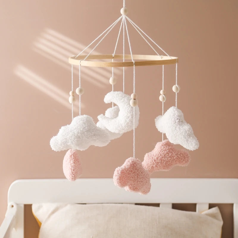 Wooden Crib Mobile Baby Bed Bell Rattle Toy