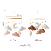Wooden Crib Mobile Baby Bed Bell Rattle Toy Soft Felt Cartoon Bear Mobile bracket Newborn Music Box Bed Bell Hanging Bracket Toy