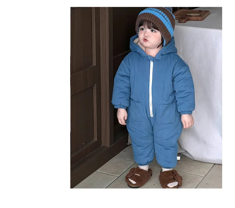 Ultra-Warm Baby Fleece Hooded Romper