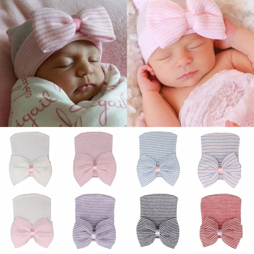 Newborn Hospital Hat with Bow