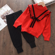 Baby Girls' Knitted Sweater & Pants Set