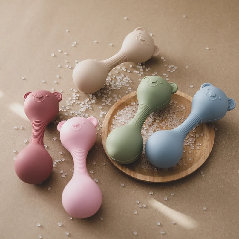 Bear Beat Silicone Teether Rattle