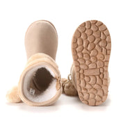 Cozy & Cute Boots with Fluffy Pom-Poms