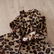 Cozy Leopard Baby Hooded Romper