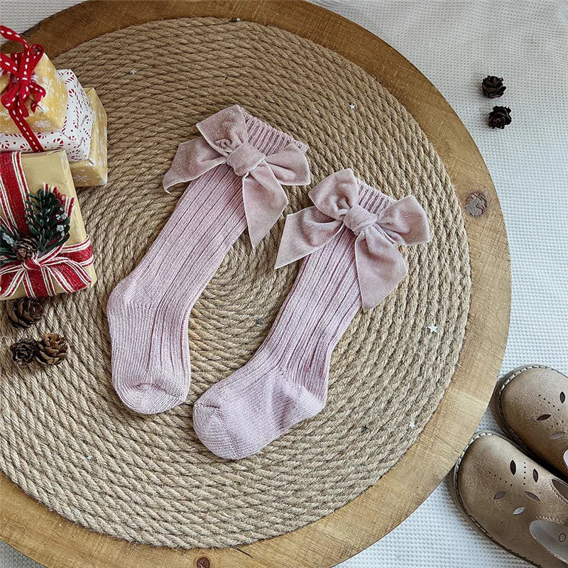 Baby Girls  Big Bow Christmas Socks