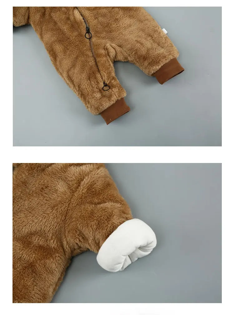 Warm Hooded Romper For Infants
