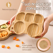Nibble Nest Silicone & Wood Feeding Set