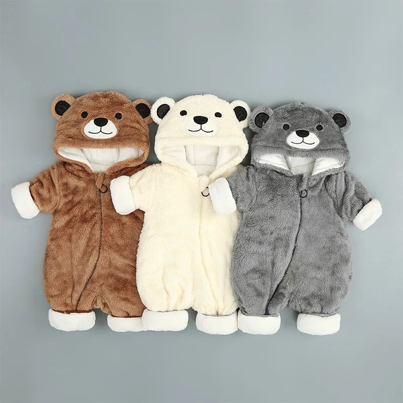 Warm Hooded Romper For Infants