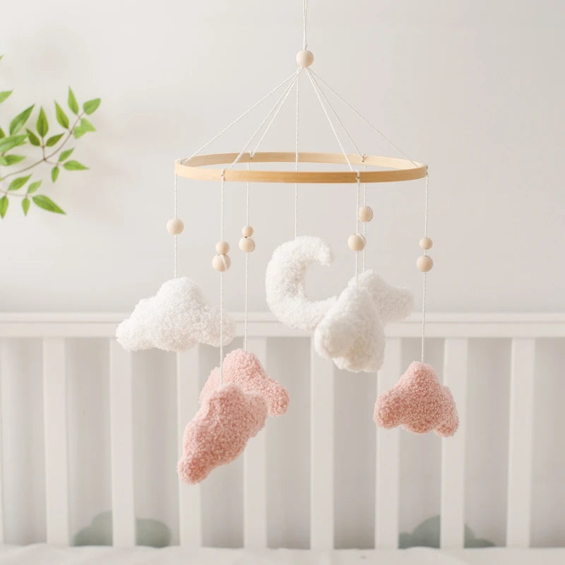 Wooden Crib Mobile Baby Bed Bell Rattle Toy
