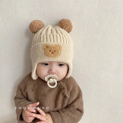 Cute Bear Ear Protection Knitted Winter Hat