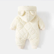 ﻿Fur-Lined Cartoon Bear Jumpsuit Hoodie