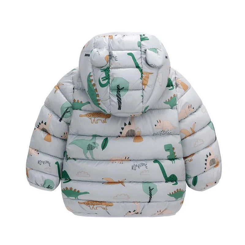 Kids' Dinosaur Hooded Down Jacket