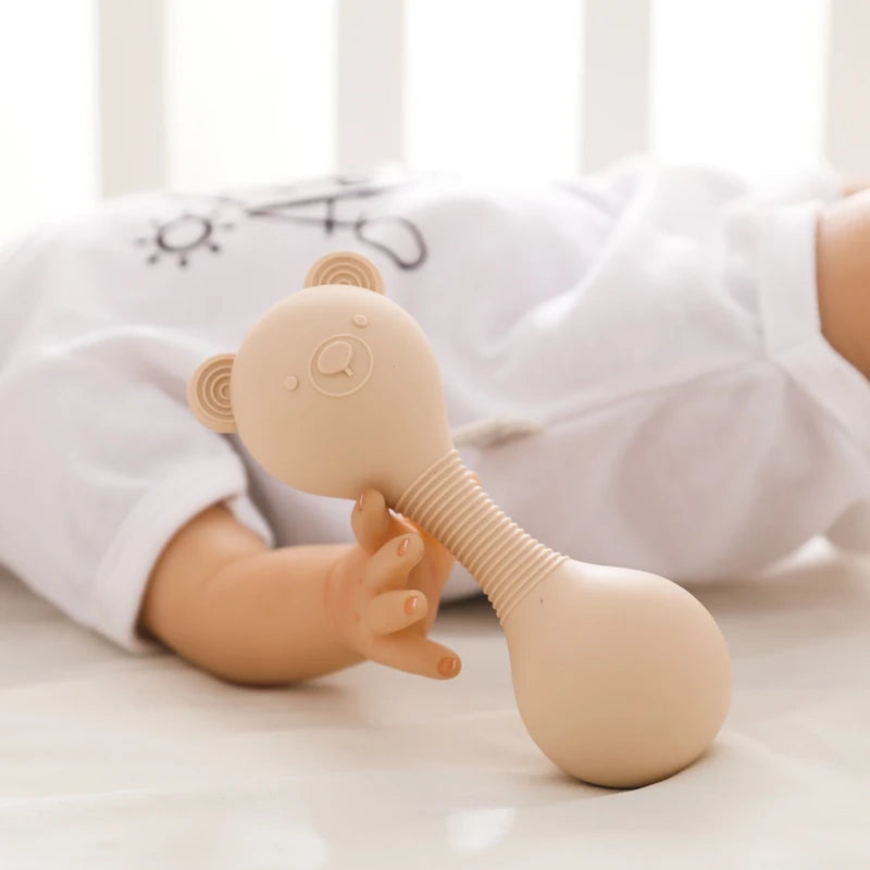 Bear Beat Silicone Teether Rattle