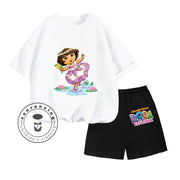 Cartoon Print Classic O-Neck Short Sleeve Tee