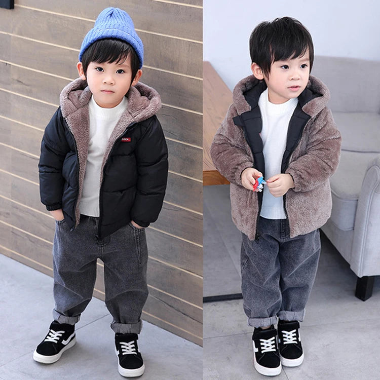 Lamb Wool & Velvet Thick Coat for Kids