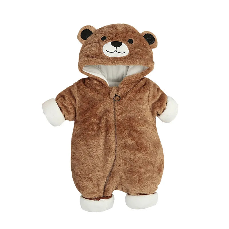 Warm Hooded Romper For Infants