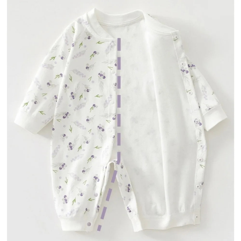 AYNIGIELL Baby Clothes Spring Autumn Pure Cotton Underwear Newborn Onesie Romper Long Sleeve Loungewear Outfit Bodysuit
