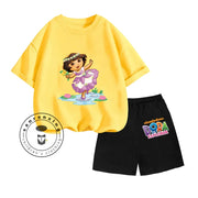 Cartoon Print Classic O-Neck Short Sleeve Tee