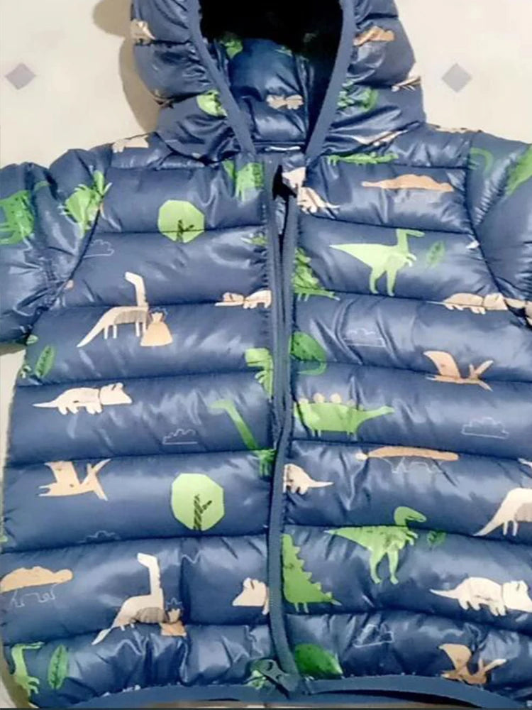 Kids' Dinosaur Hooded Down Jacket