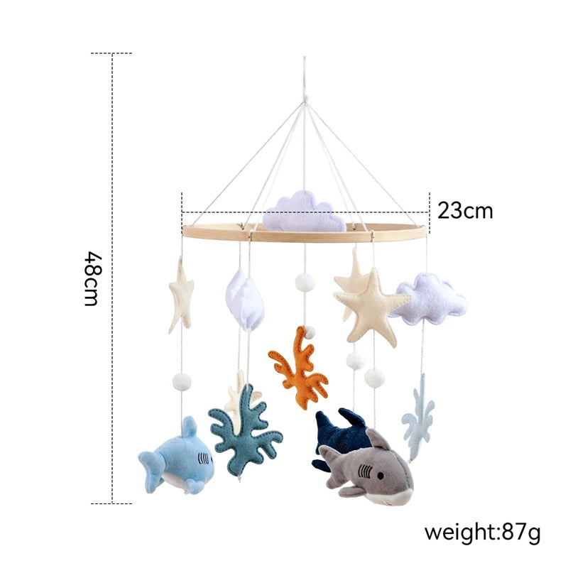 Wooden Crib Mobile Baby Bed Bell Rattle Toy