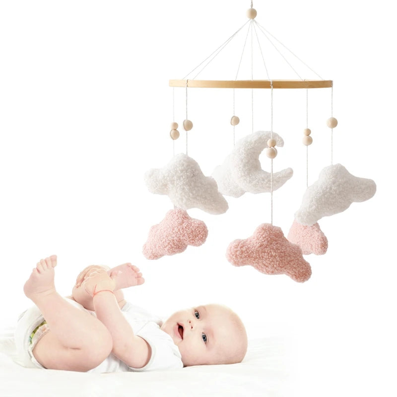 Wooden Crib Mobile Baby Bed Bell Rattle Toy