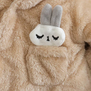 Adorable Plush Baby Hooded Romper
