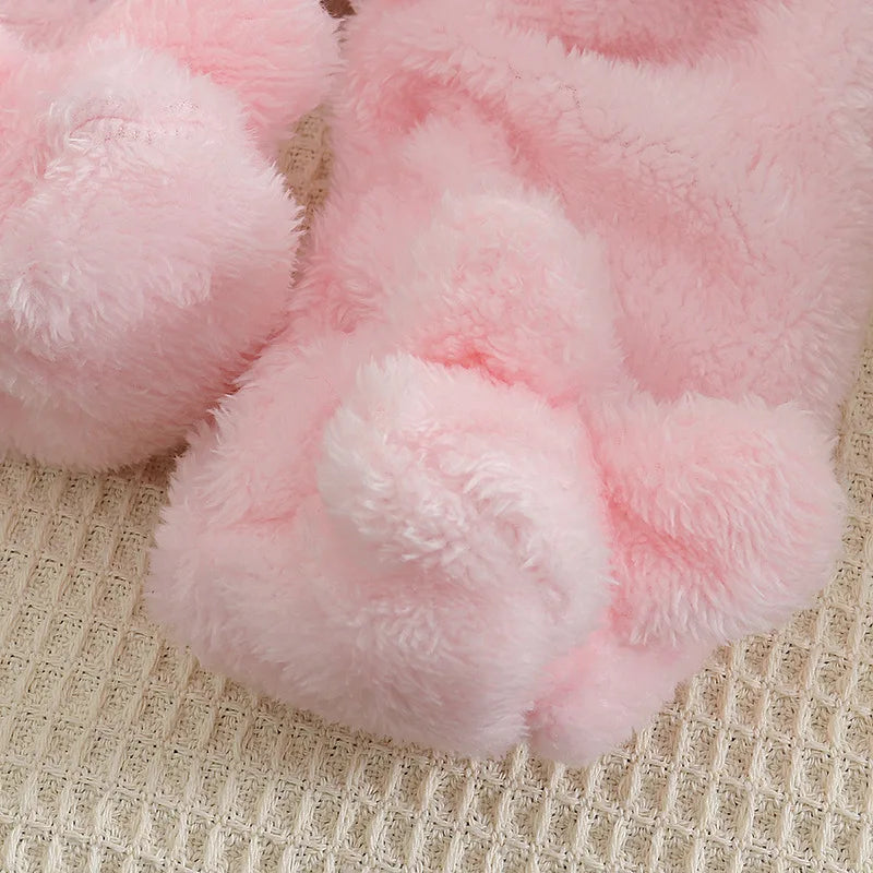 Adorable Plush Baby Hooded Romper
