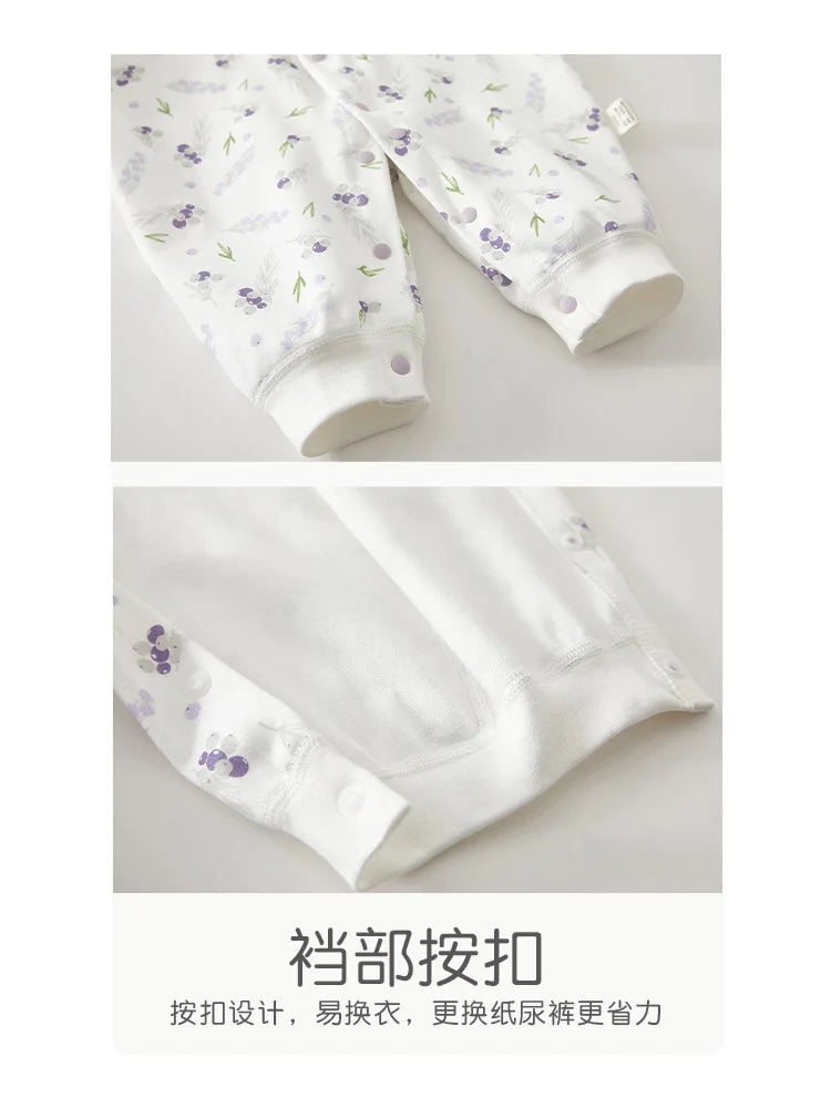 AYNIGIELL Baby Clothes Spring Autumn Pure Cotton Underwear Newborn Onesie Romper Long Sleeve Loungewear Outfit Bodysuit