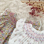 Smocked Ruffles Lace Girls Summer Beach Dress
