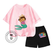 Cartoon Print Classic O-Neck Short Sleeve Tee