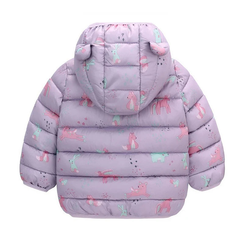 Kids' Dinosaur Hooded Down Jacket