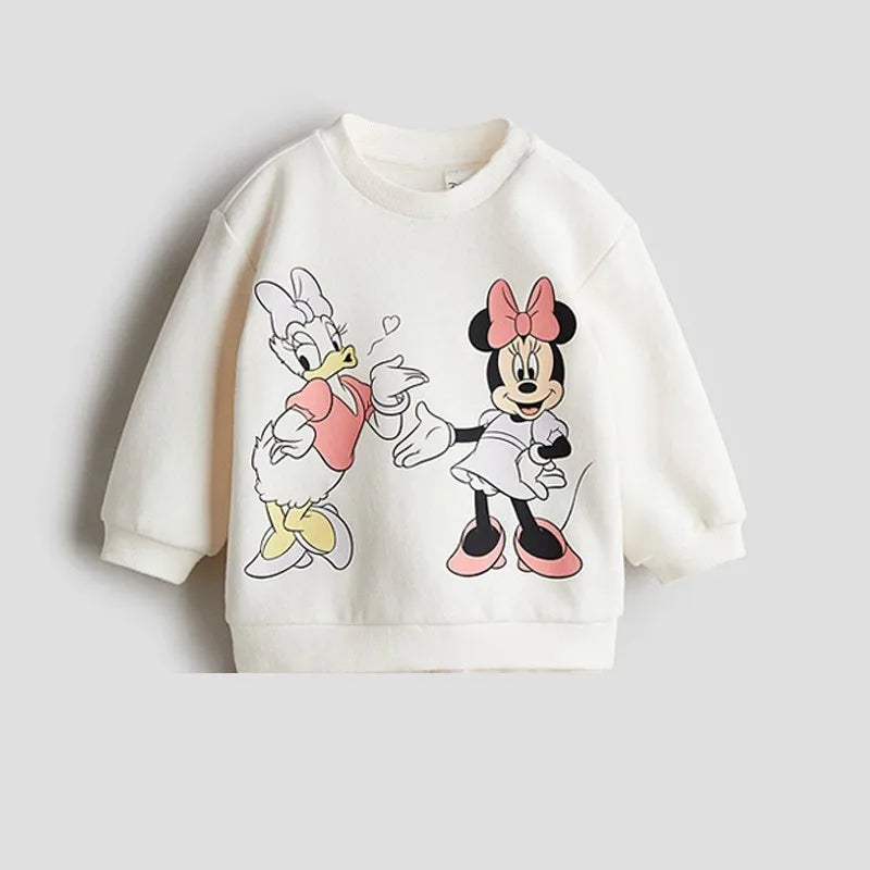 Girls Cartoon Print Hooded Sweatshirt