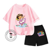 Cartoon Print Classic O-Neck Short Sleeve Tee