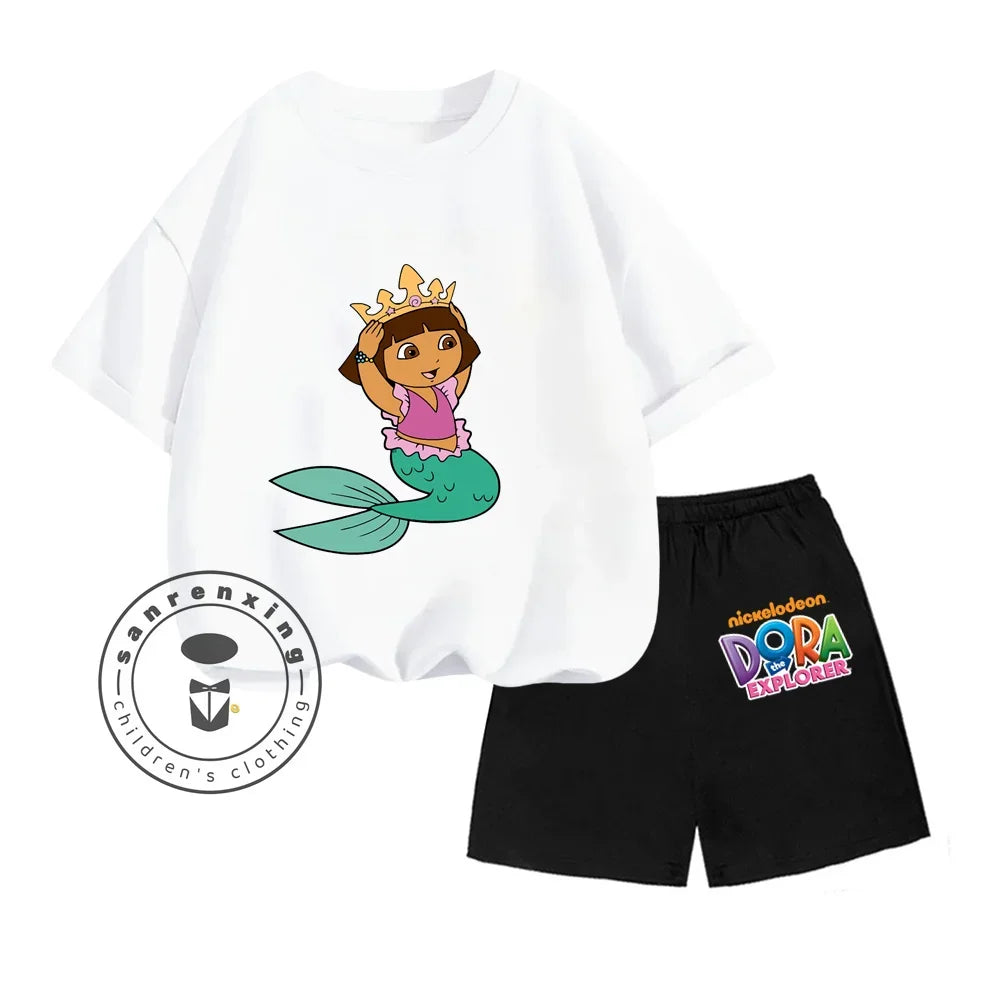 Cartoon Print Classic O-Neck Short Sleeve Tee