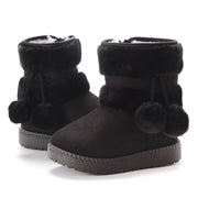 Cozy & Cute Boots with Fluffy Pom-Poms