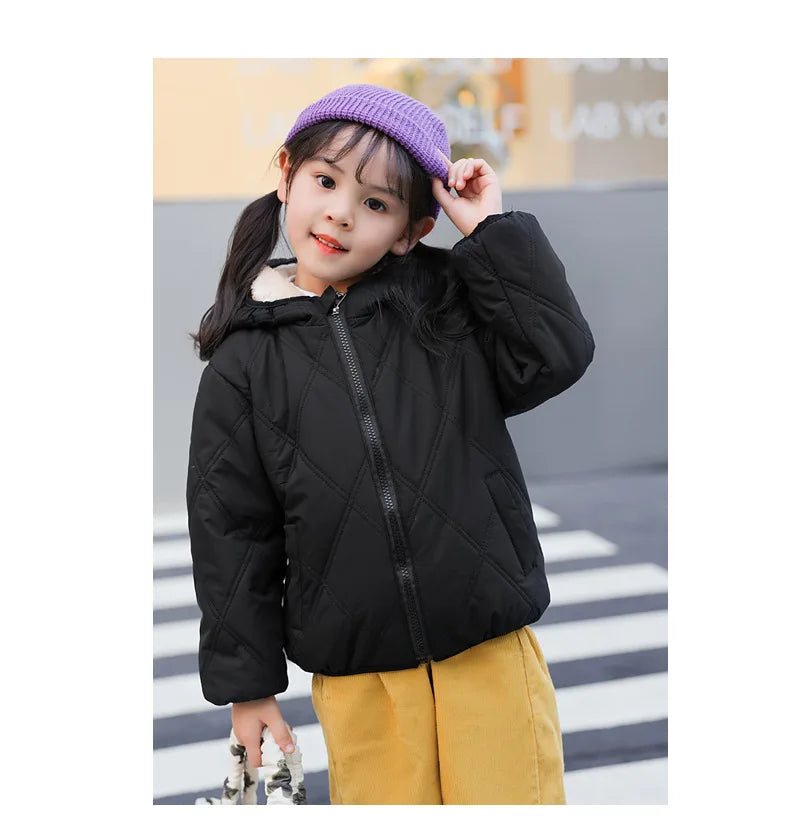Lamb Wool & Velvet Thick Coat for Kids