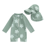 Turtle/Dinosaur Toddler Boys Rash Guard Swimsuit