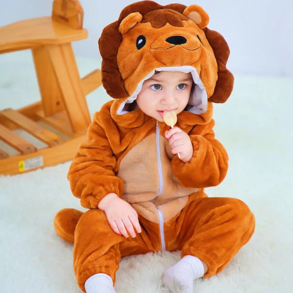 Baby Winter Hooded Romper Pajamas