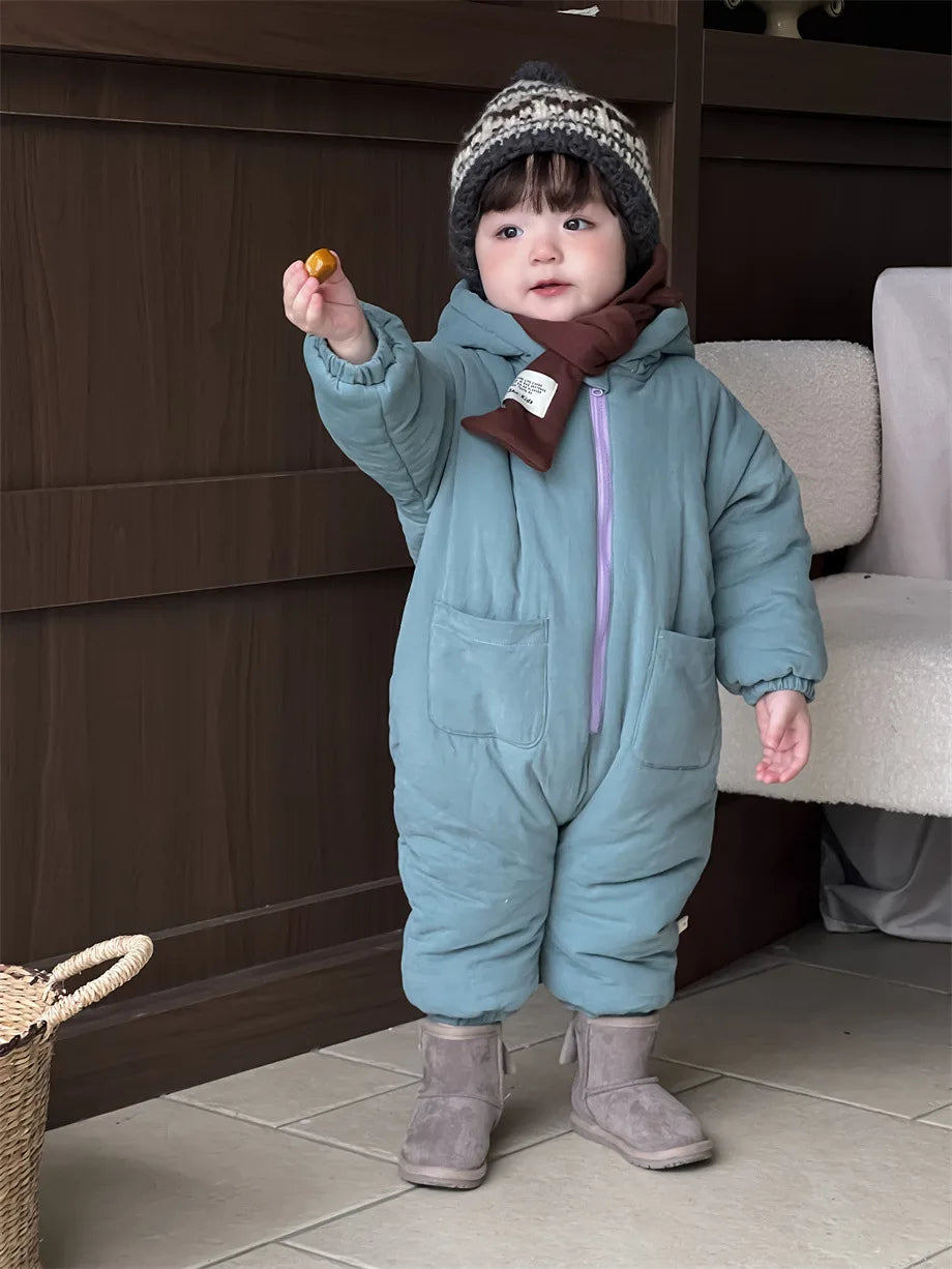 Ultra-Warm Baby Fleece Hooded Romper