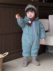 Ultra-Warm Baby Fleece Hooded Romper
