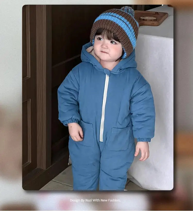 Ultra-Warm Baby Fleece Hooded Romper