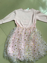 Baby Girl Cute Unicorn Dresses Summer Knitted Girls Dress Christmas Party Star Mesh Princess Dress Children Clothing