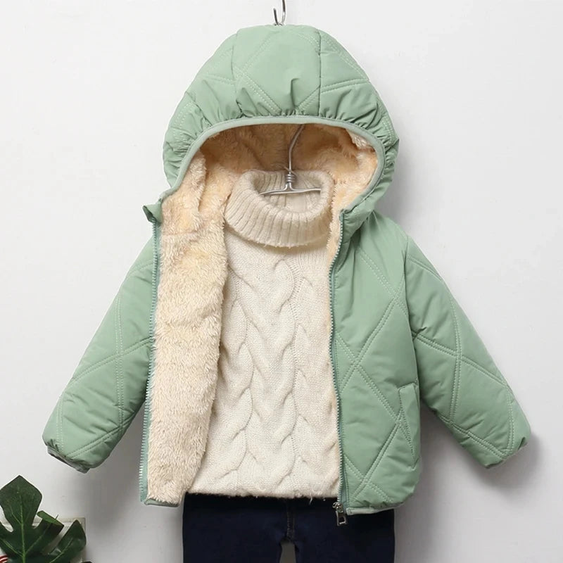 Lamb Wool & Velvet Thick Coat for Kids